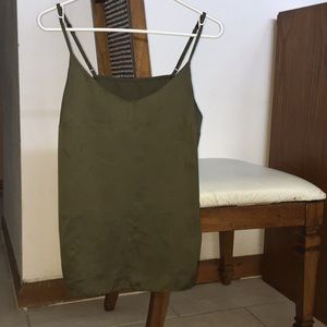 silky green tank top